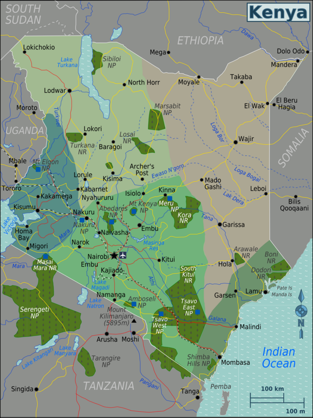 Kenya regions map