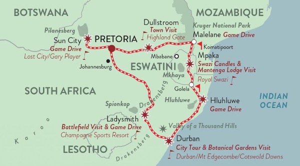 South Africa Golf and Safari itinerary